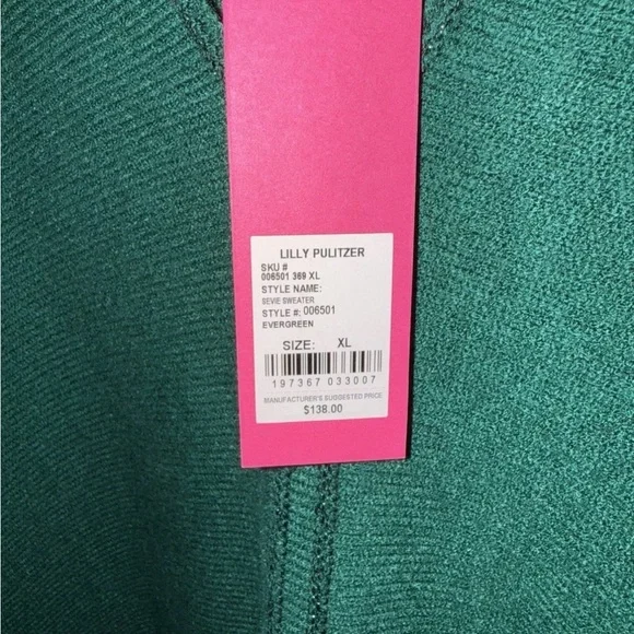 Lilly Pulitzer Women's Sevie Evergreen Sweater XL NWT $138 - Picture 3 of 8